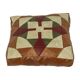 Vintage Patchwork Cushion Diamond Pattern Faux Leather 45cm