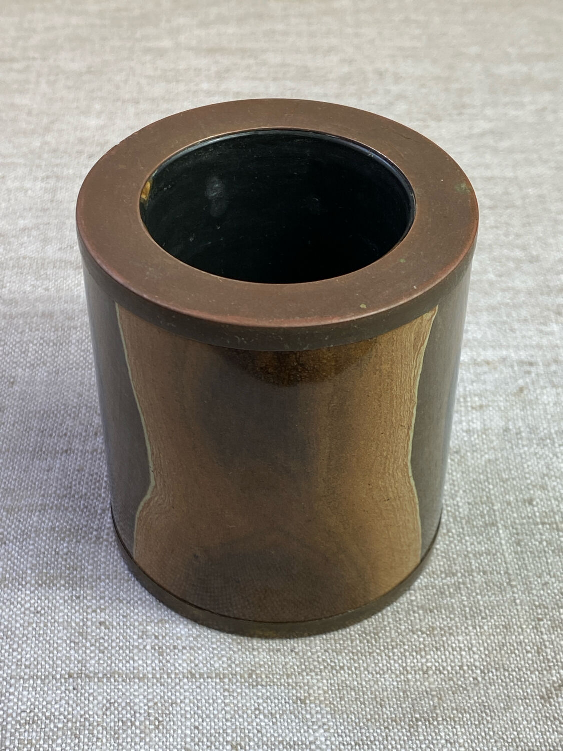 Damascus brass candlestick by Dal Furlo