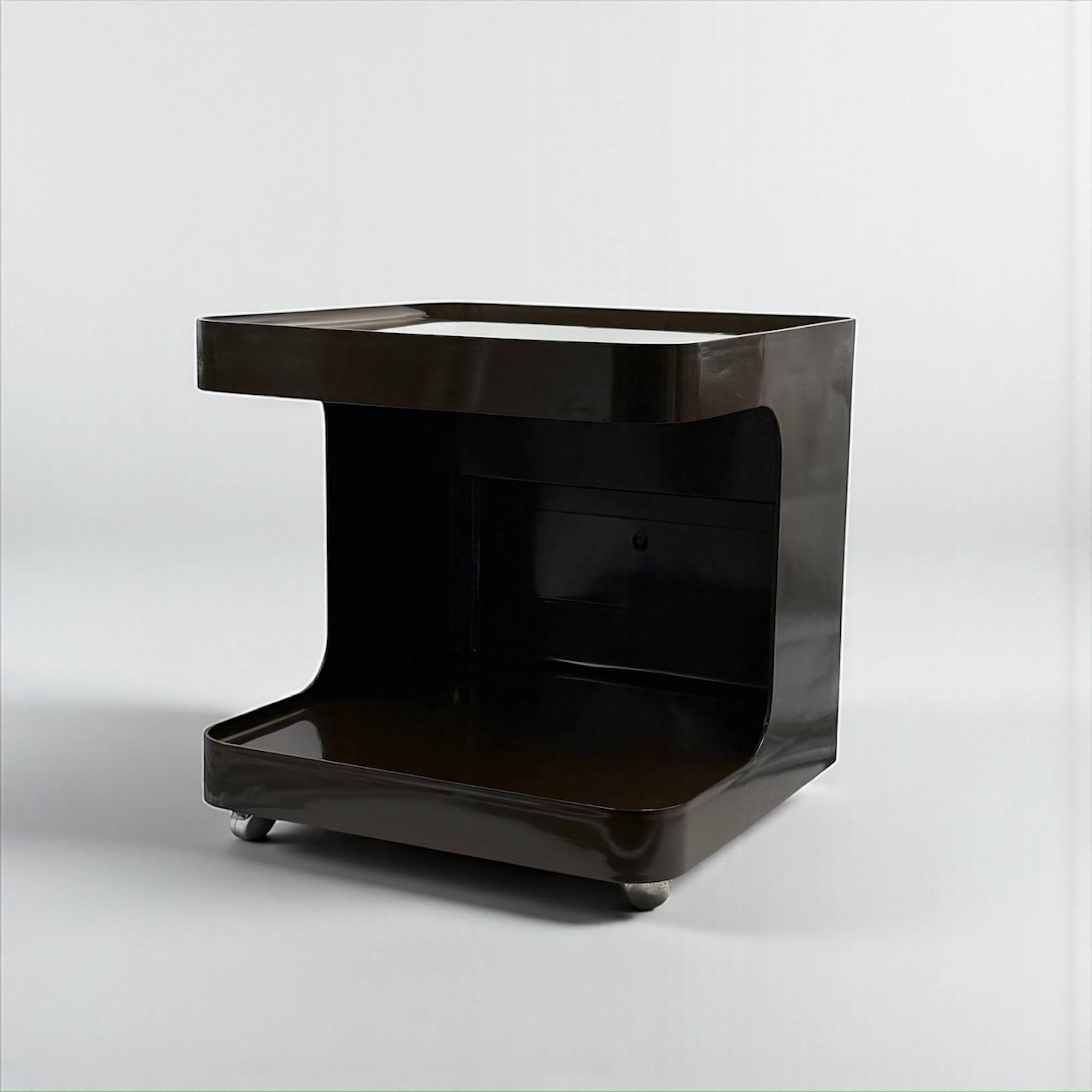 Brown 1970s Space Age Bar Cart Game by Marcello Siard for Longato