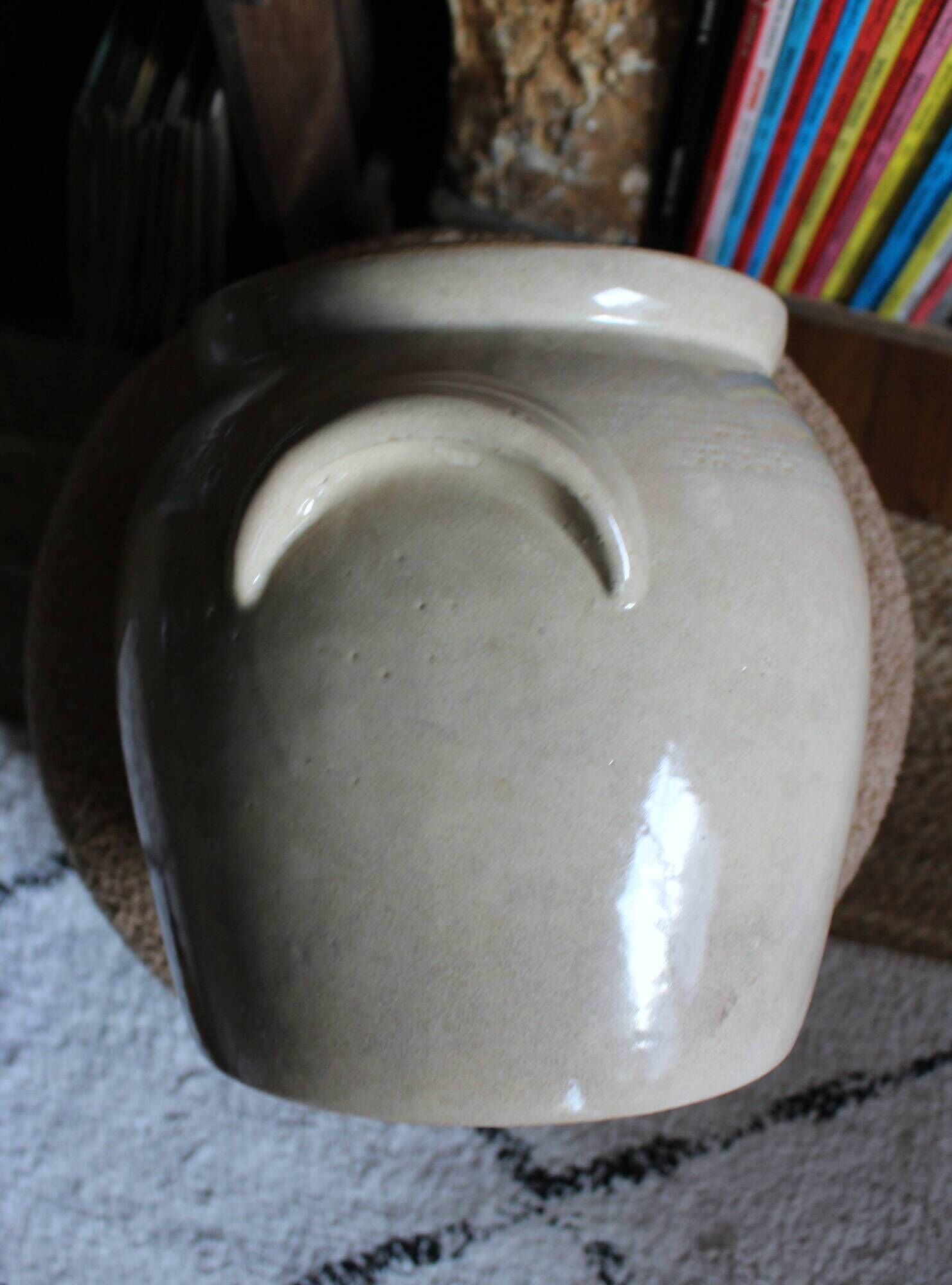 Vase garden pot glazed stoneware with two handles