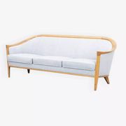 Vintage Scandinavian 3-seater sofa in walnut, Bertil Fridhagen, stamped Bröderna Anderssons.