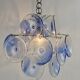 Lampe suspendue Disc bleue transparente Italie