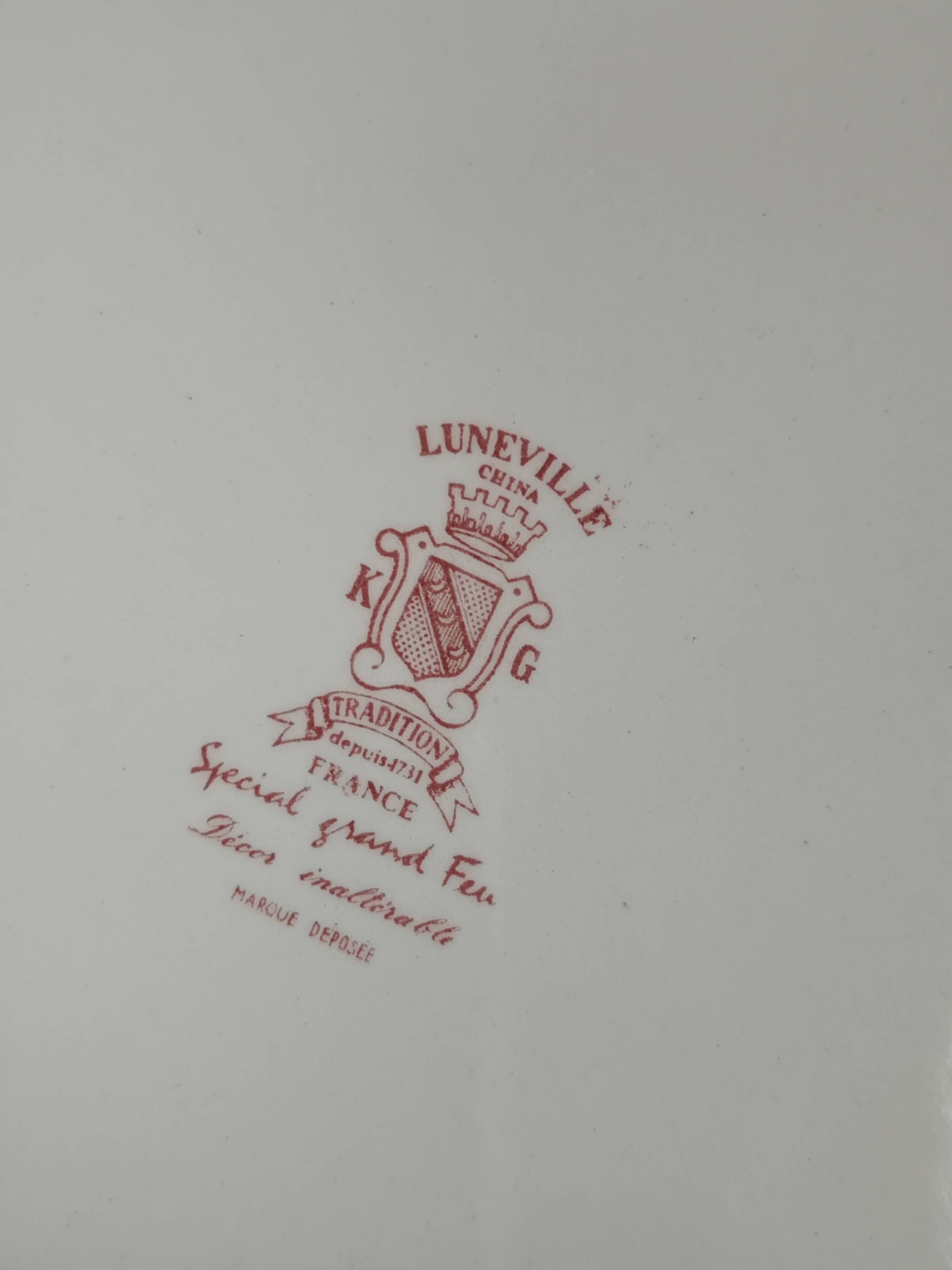 Lot de 6 assiettes à dessert KG Lunéville Service Fleurs des Indes