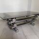 Table basse en métal chromé et verre fumé, années 70