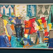 Large Original Swedish Oil on Canvas – “Still Life with Flowers” by Eric With (1916–2000) – Signed – Vintage & Framed – 89×70.5cm