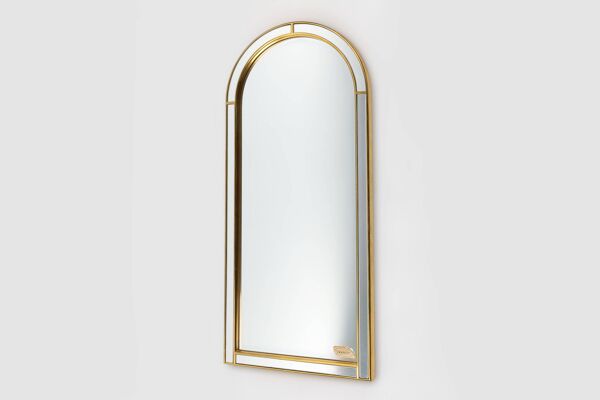Miroir à facettes avec cadre doré par Deknudt, années 1960