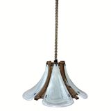 Bamboo acrylic and opaline hanging pendant, 1970,  58cm