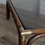 Bamboo and glass coffee table