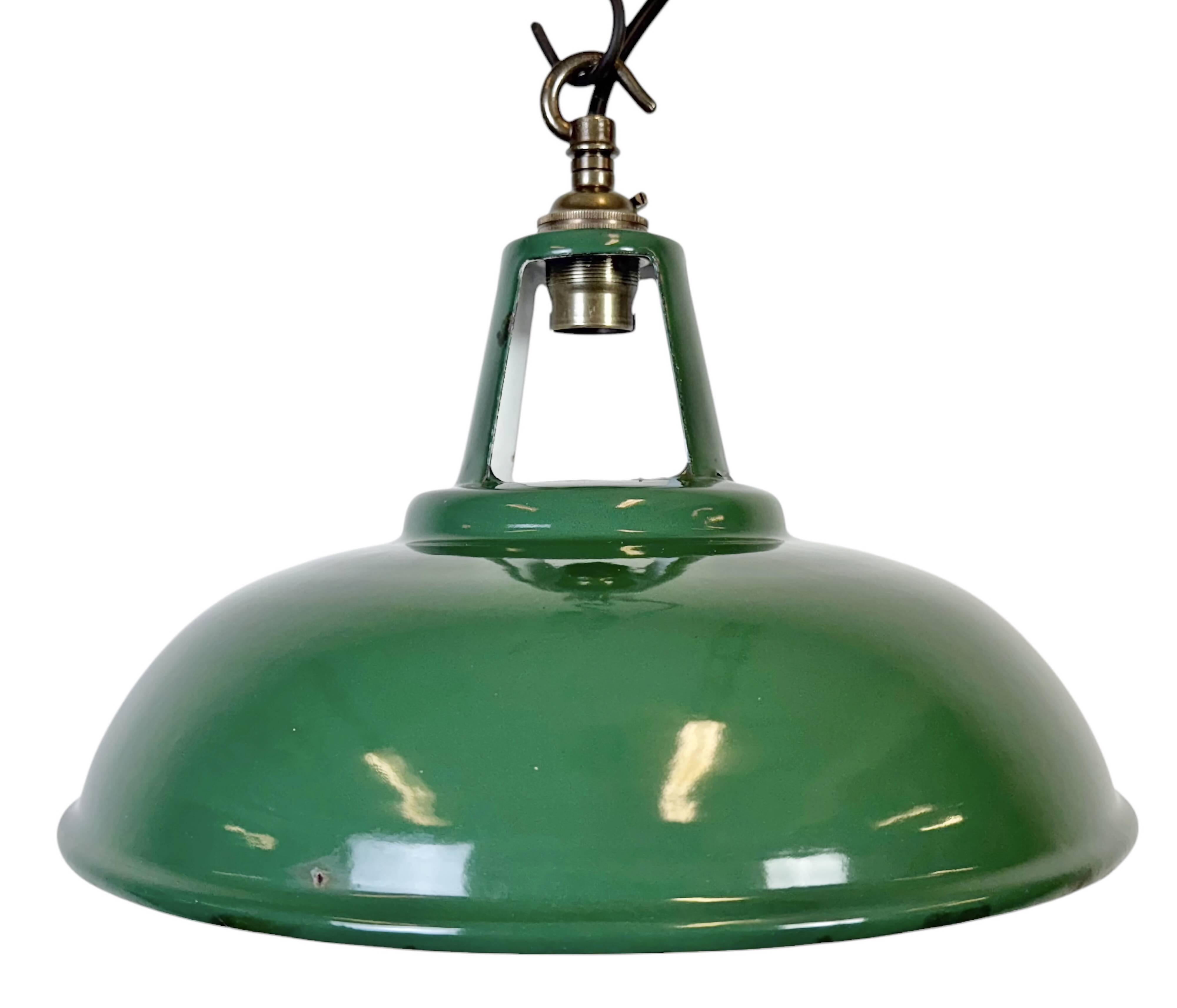 Industrial Green Enamel Factory Pendant Lamp, 1960s