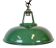 Lampe à suspension industrielle en émail vert, années 1960