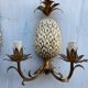 Vintage Italian gold wall light x2 Holl kogl 1970