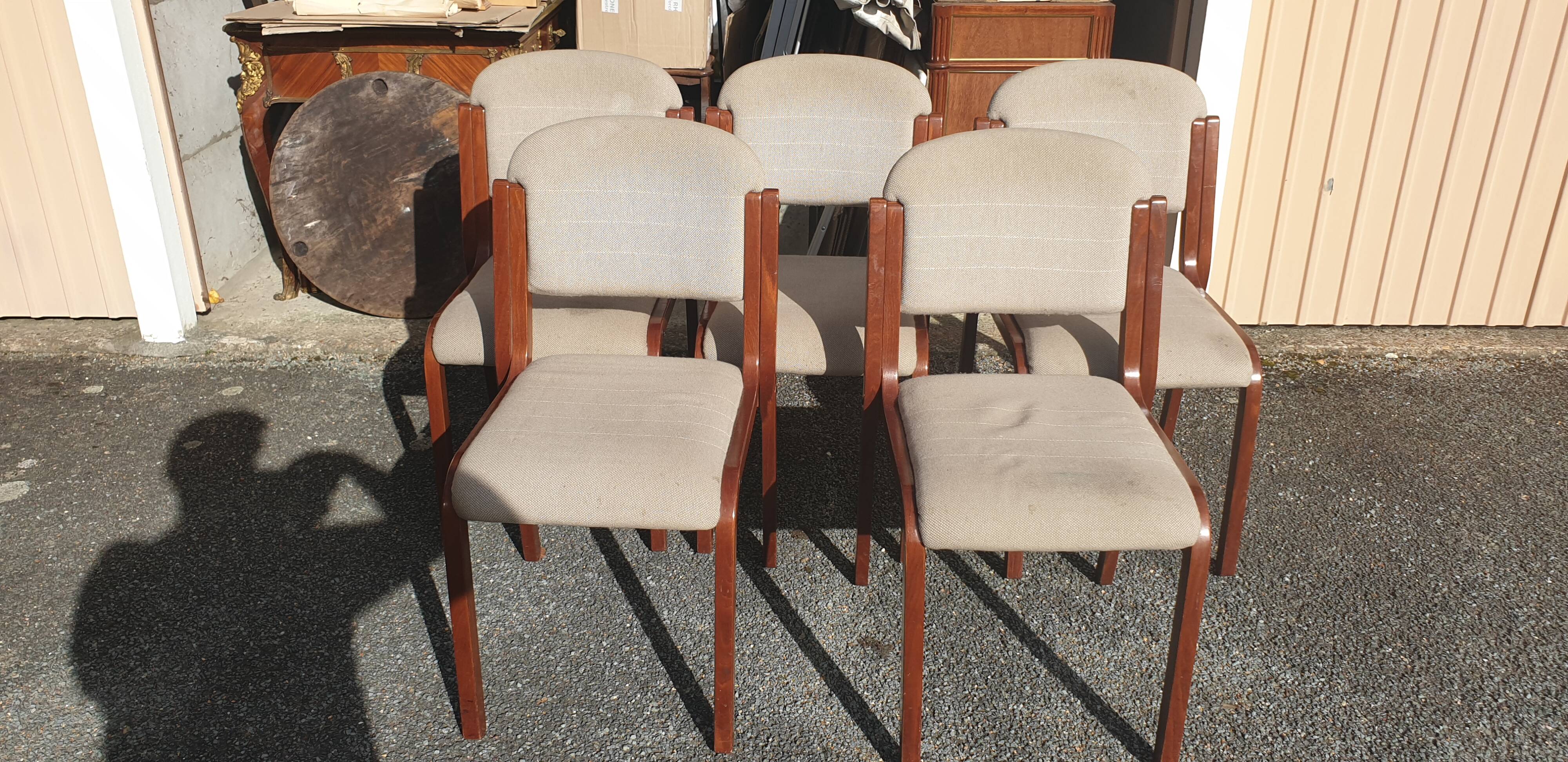 5 contemporary design chairs in curly wool