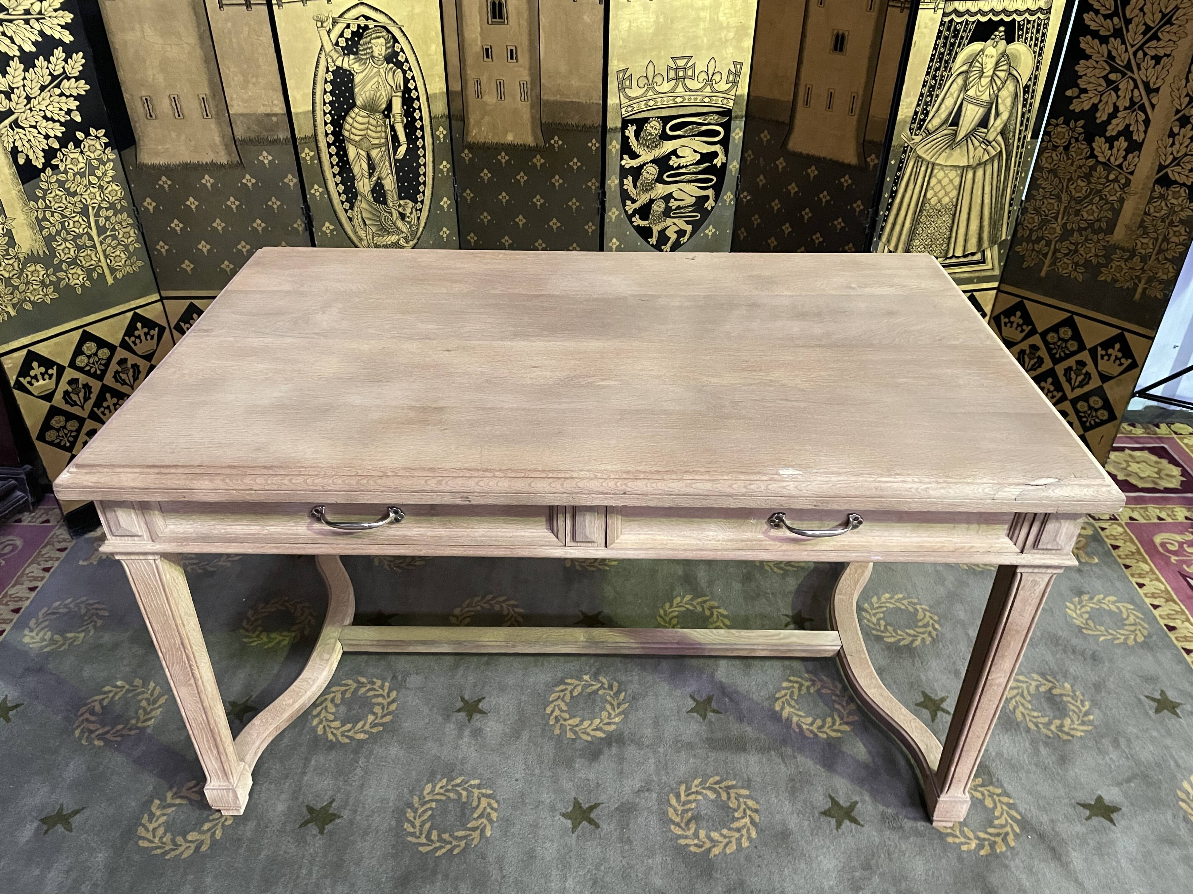 Flat desk with solid oak Henri II aero gummed