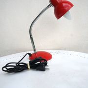 Red flexible metal desk lamp from the 60s