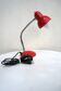 Lampe de bureau flexible en métal rouge, années 60