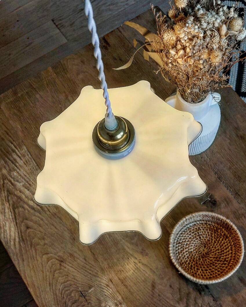 Vintage opaline pendant light