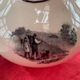 Coffee service keraluX boch Freres Belgium peasant scenes art deco