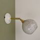 Applique globe vintage en verre de Clichy blanc