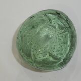 Large Murano green bullicante ashtray – vintage blown Italian glass – empty