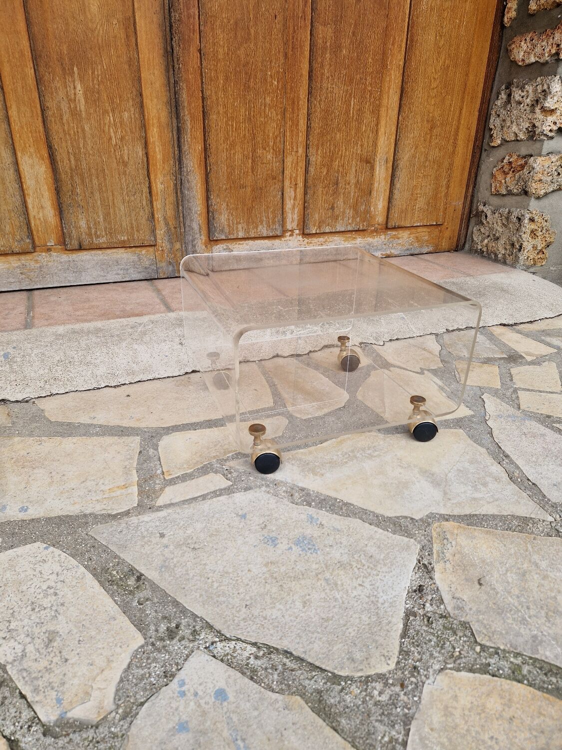 Table basse en plexiglas David lange vintage