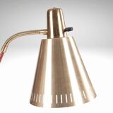 Red Lacquered and Brass Floor Lamp by Eskilstuna Elektro Fabriks AB