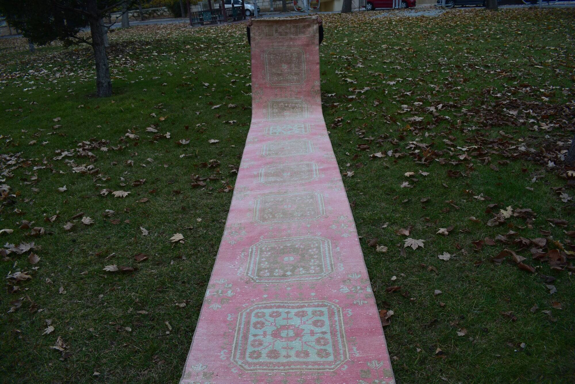 Vintage Turkish hallway rug 88x680 cm