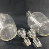 Paire de carafes en cristal XIXe pour cave à liqueur
