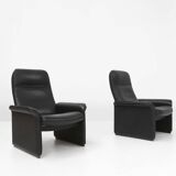 Exceptional De Sede DS50 lounge chair in black leather, Switzerland ca. 1980