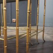 Vintage Maison Baguès faux bamboo nesting tables set