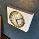 Rectangular silent vintage wall pendulum clock "Jaz white green"