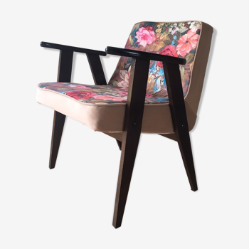 Jozef Chierowski Armchair, Model 366 in Flovers, Midcentury, Restored