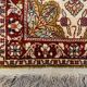Fine Turkish Hereke silk rug 37x55 cm vintage ivory floral medallion 2540