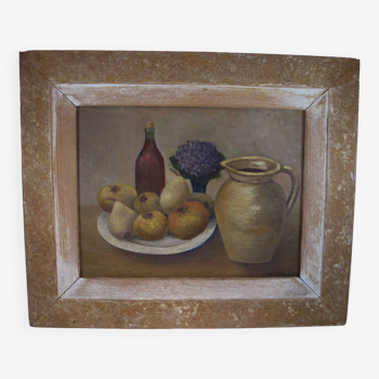 French painting oil on panel Still Life signed J. Paillou