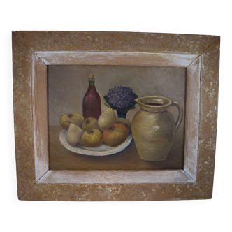 French painting oil on panel Still Life signed J. Paillou