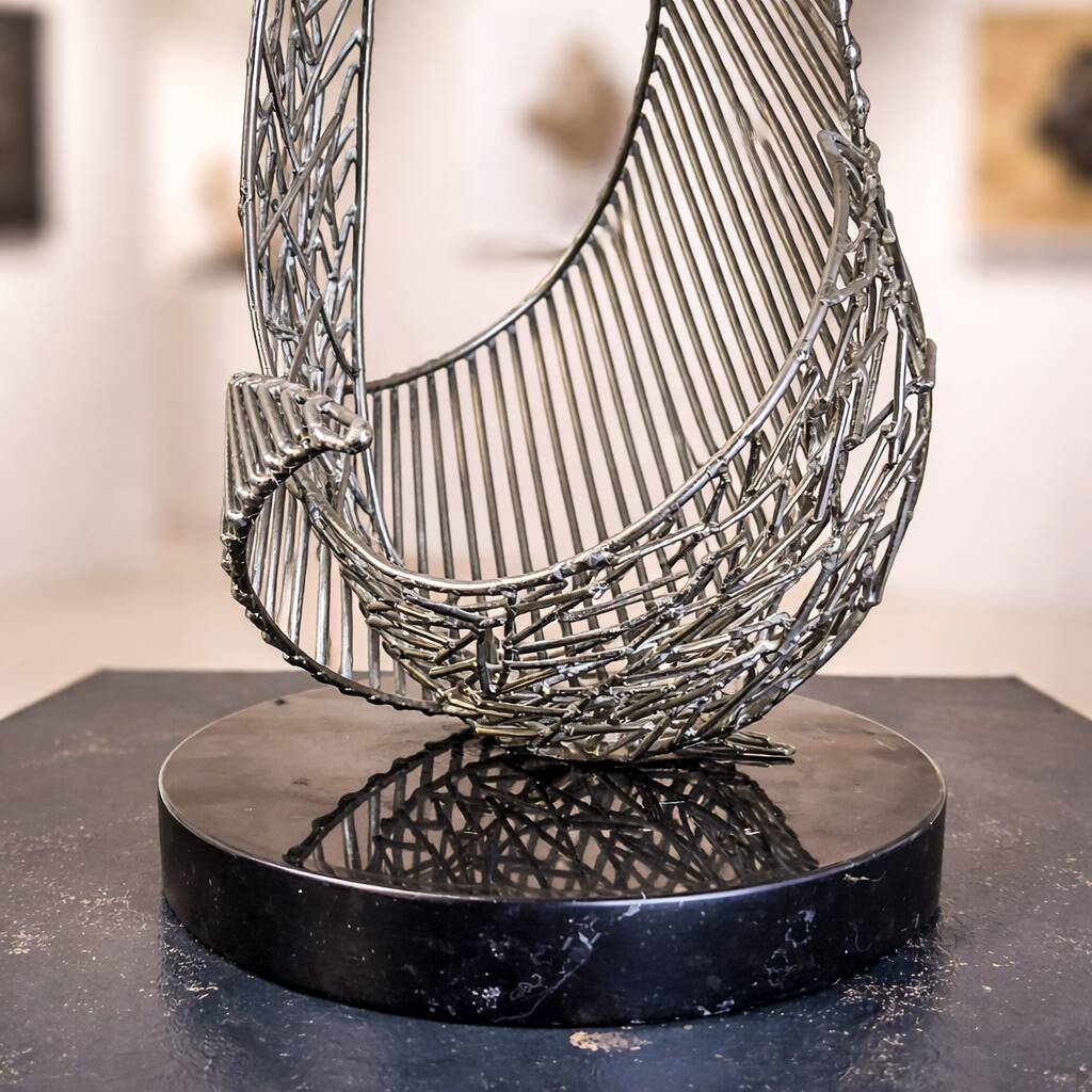 Signed Untitled Brass Wire Sculpture Bob Bennett (1979)