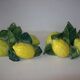 Pair of lemon slip candle holders