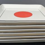 Lot of 6 square plates model Tokyo by Gien H2