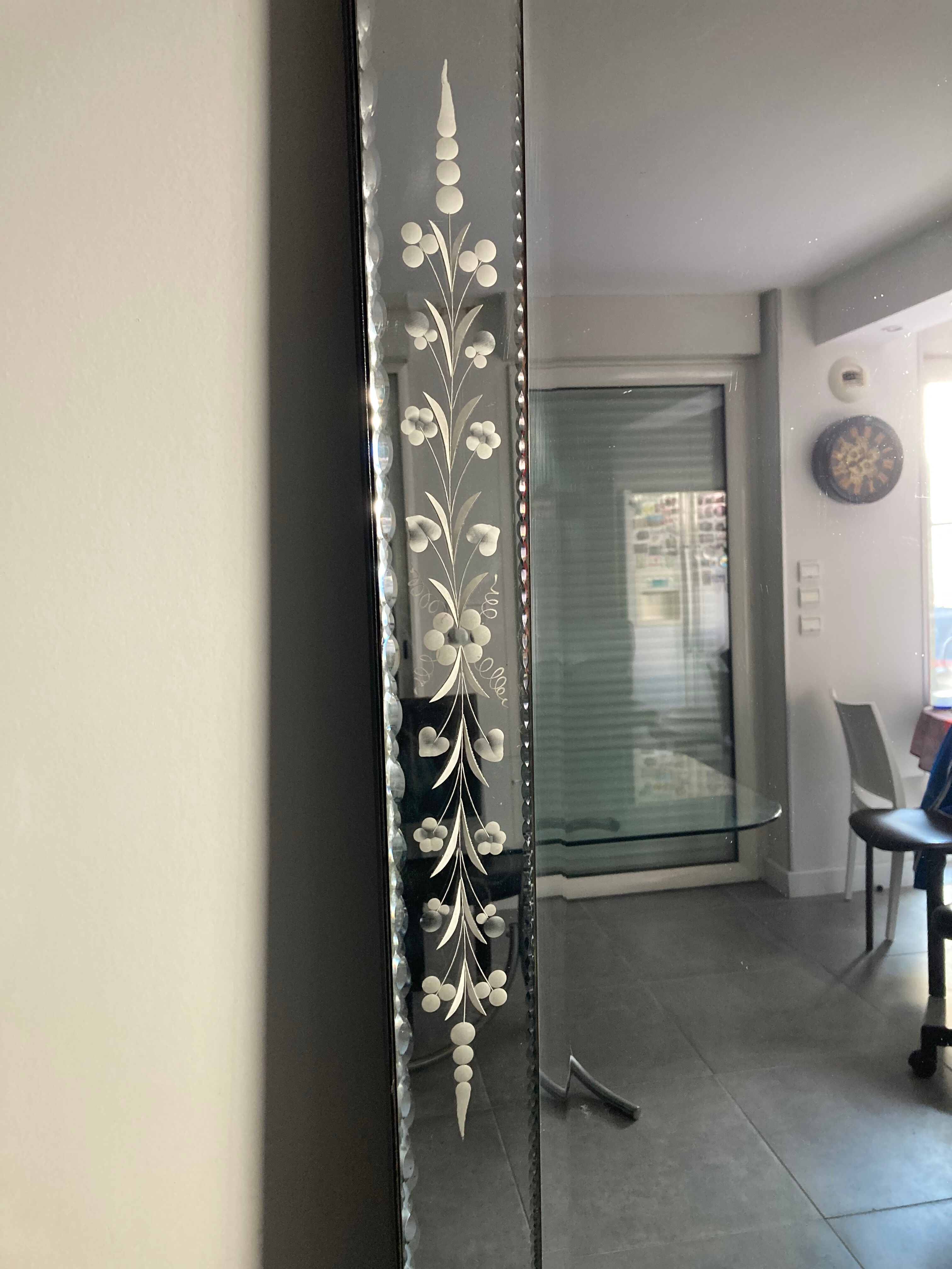 Miroir venitien biseaute de grand forma