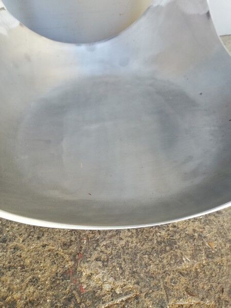 Brushed stainless steel pouffe design 1970