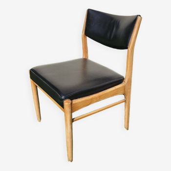 Scandinavian chair with faux leather seat and back