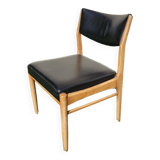 Scandinavian chair with faux leather seat and back