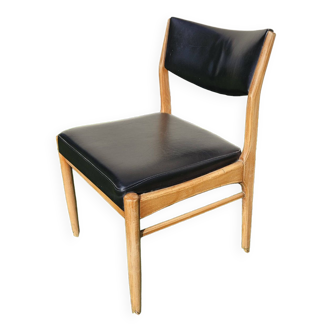 Scandinavian chair with faux leather seat and back