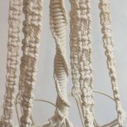 Lámpara de techo de macramé. Spain, 1980s.