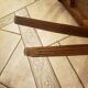 Lot de 4 anciennes chaises cannées en bois art déco