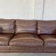 MID CENTURY VINTAGE DANISH MOGENS HANSEN 3 PERSON SOFA IN COCO BROWN LEATHE