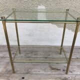 Coffee table brass and glass, 70s