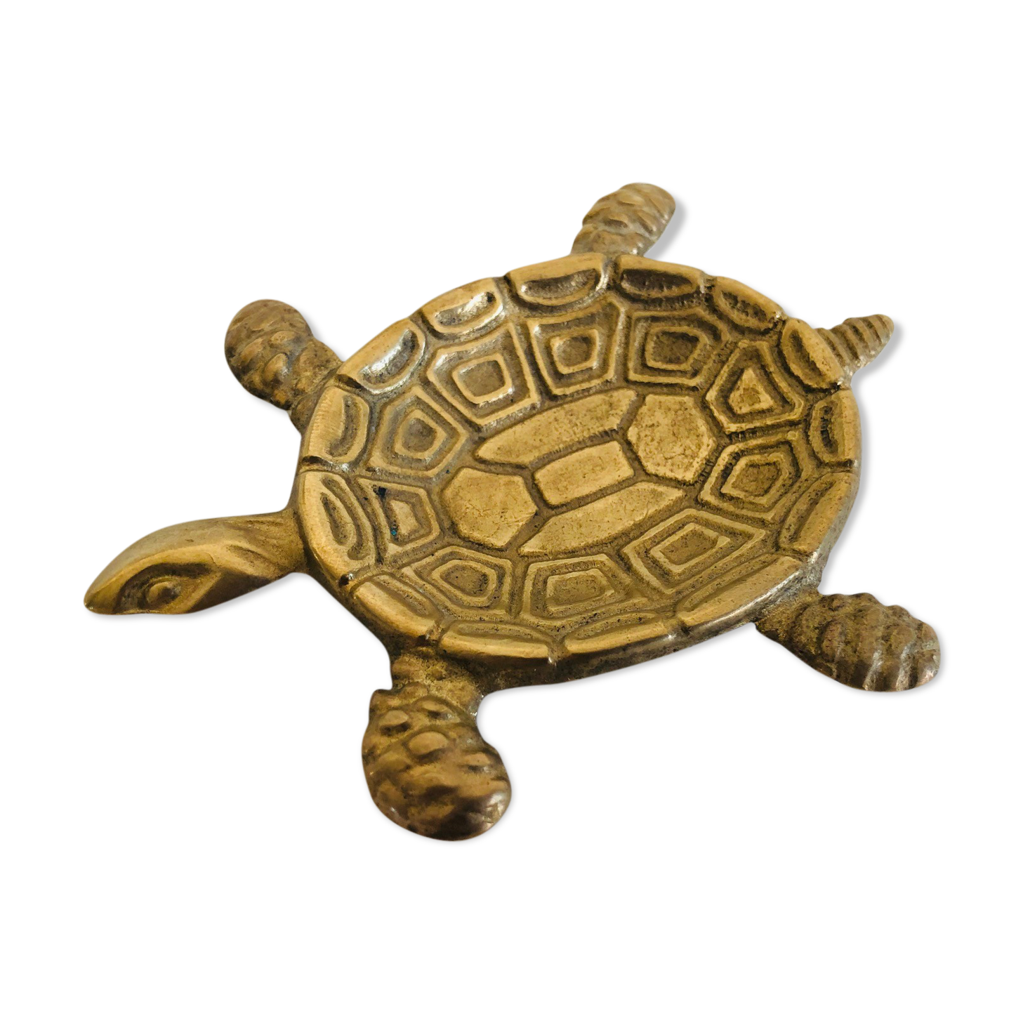 Brass turtle trinket bowl