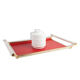 Vintage red gold and white skai serving tray