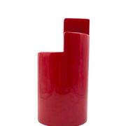 Franco Bettonica, red ceramic vase mod. fb1, Gabbianelli Italy ca. 1970