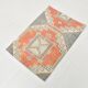 Tapis vintage orange et gris de petite taille 2x3